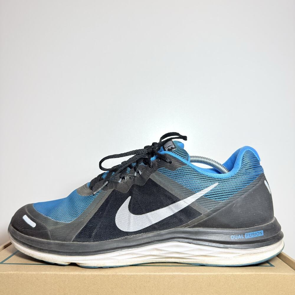 Nike Mens Size 11 Dual Fusion Running Shoes Blue Black Athletic Gym Sneakers